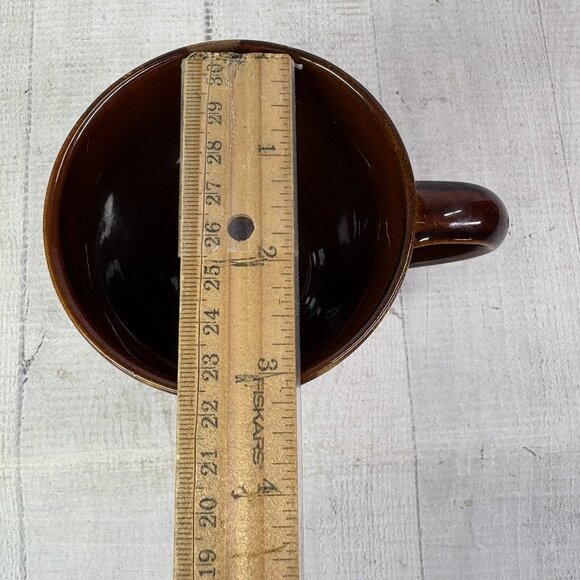 Sango AVANTI BROWN 4722 Stripes On Sand Stoneware 12oz Coffee Cups Mugs Set of 4 - Picture 11 of 15